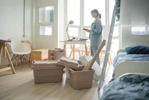 Oven interior and kitchen detail for move-out cleaning