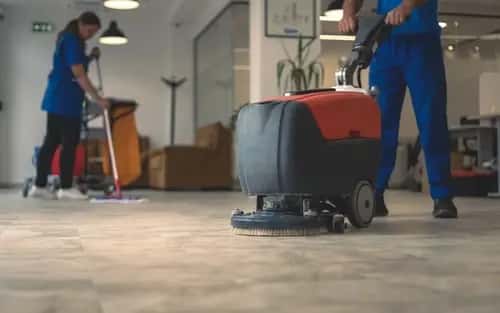 Vacuuming commercial office floors