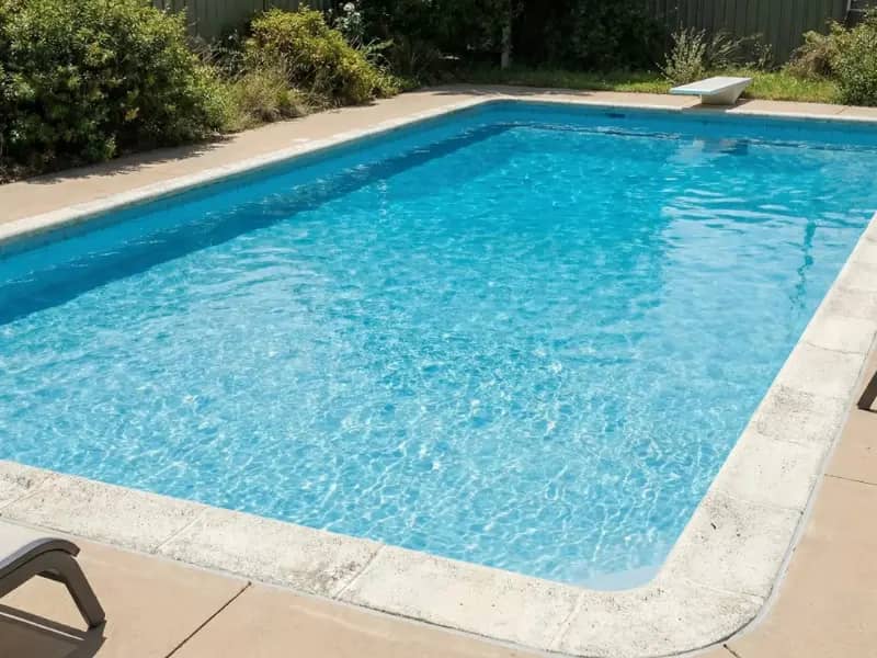 Pool after cleaning (clear blue water)