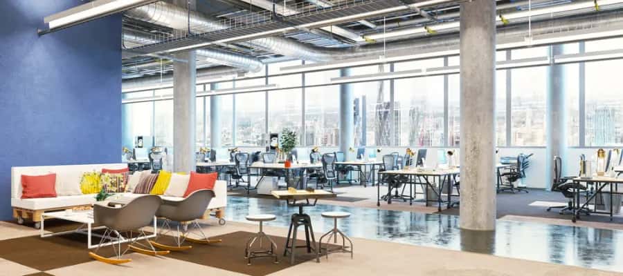 Large office space cleaned and ready for teams